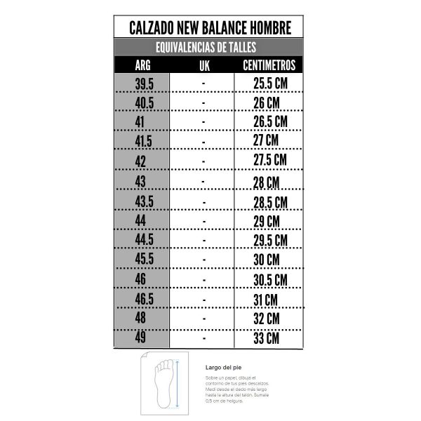 Tallas De New Balance En Cm ZAPATILLA NEW BALANCE MMORBB4