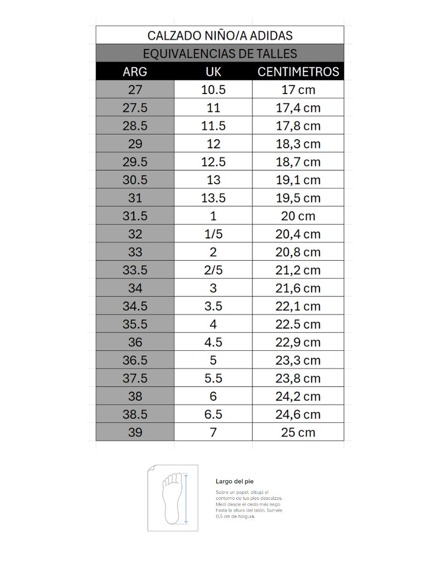 Tabla de talles